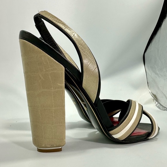 Charles Jourdan Paris tan slingback chunky heel size 9 - Picture 4 of 15